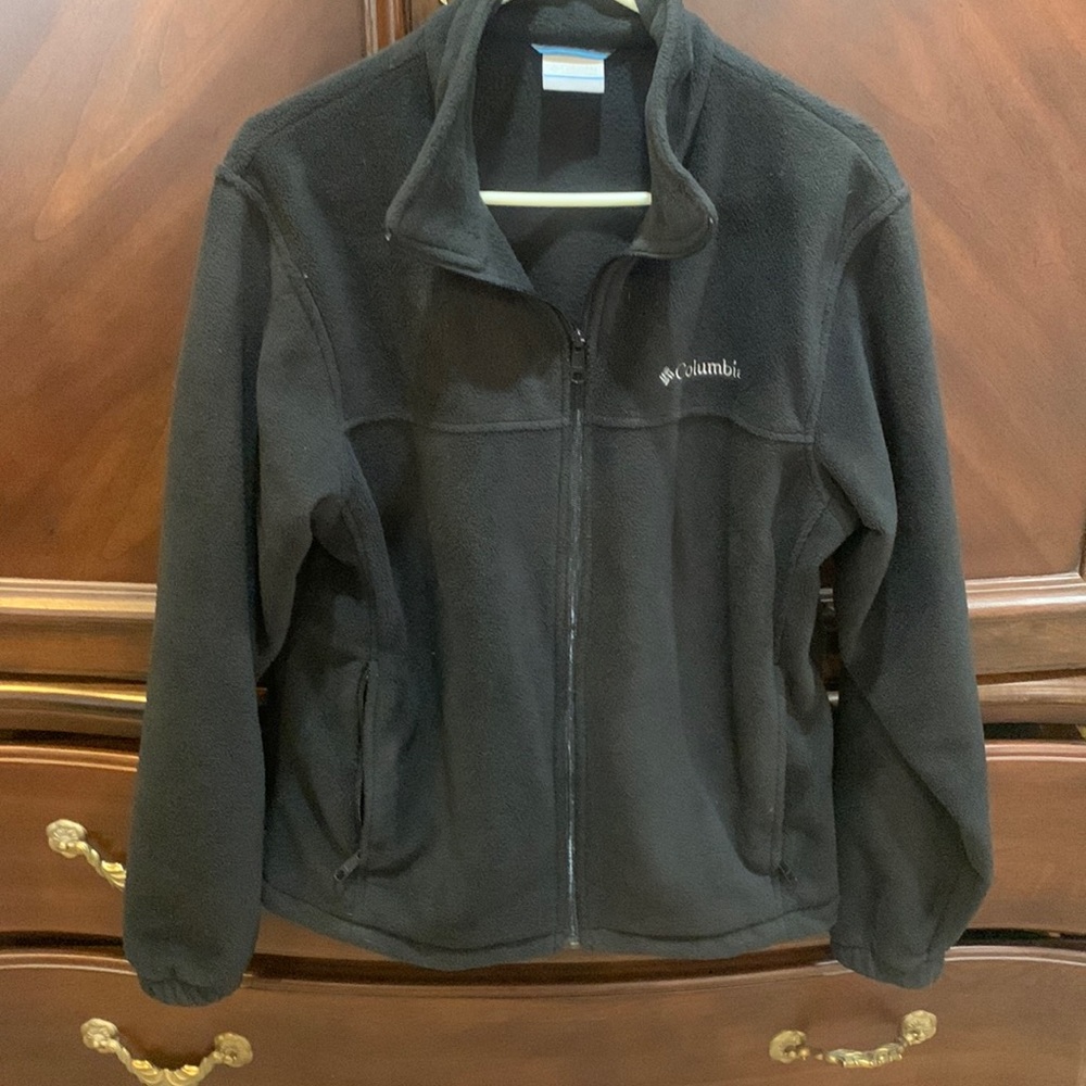 Men’s Columbia zip up fleece jacket black size M